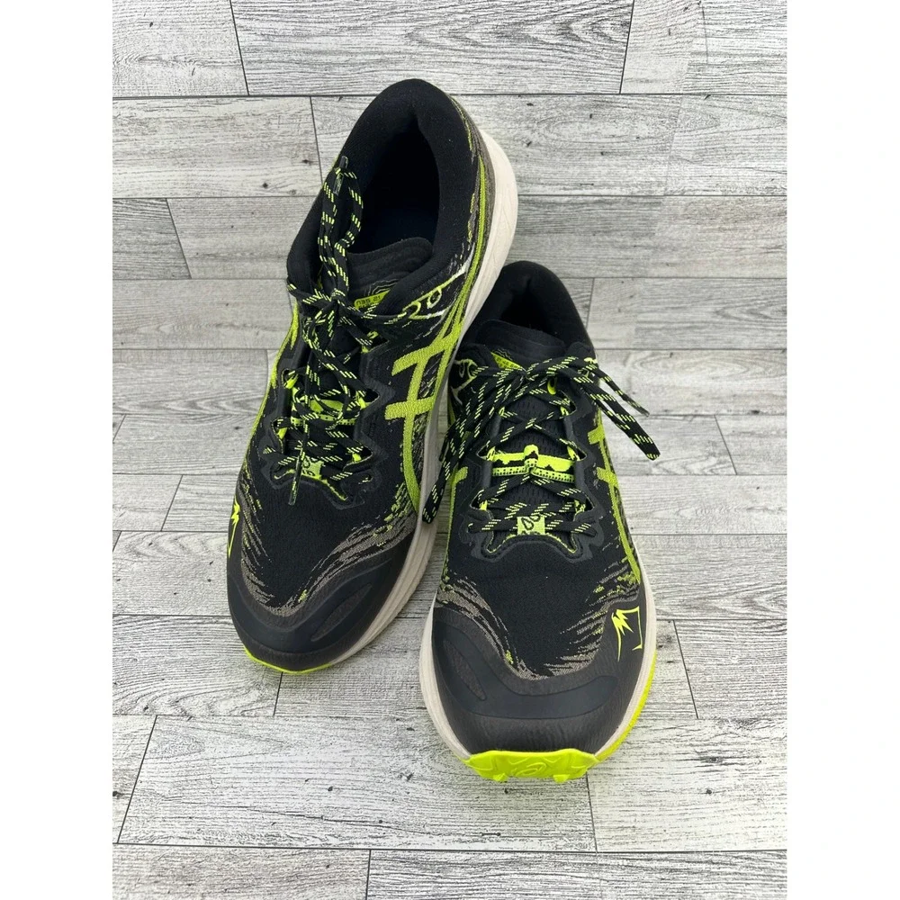 ASICS Fuji Lite‎ 5 Trail Running Shoes Black Neon Yellow Men's Size 9.5